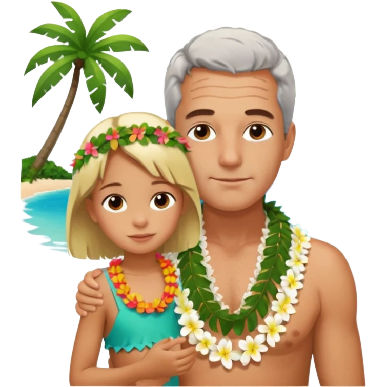 Epstein and a child on an island emoji