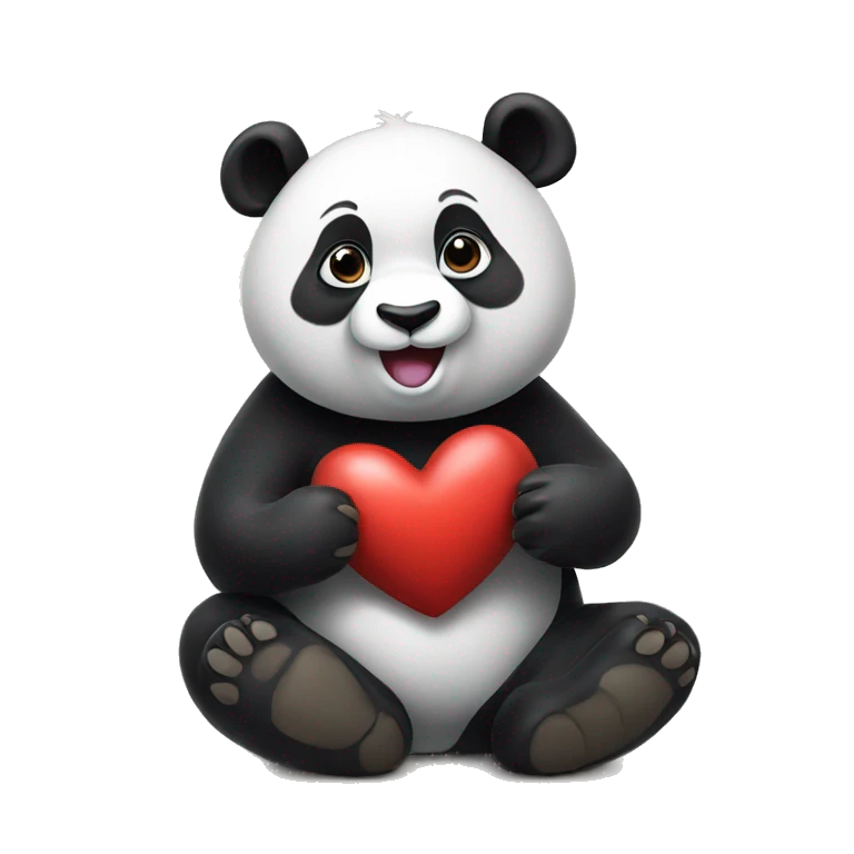 Panda making a heart emoji