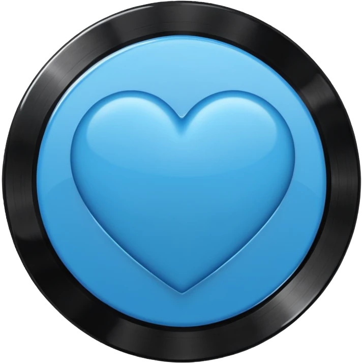blue heart with a vinyl record emoji