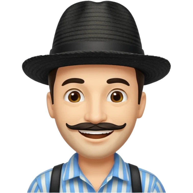 A happy fair skinned Colombian man with some facial hair wearing a black stripped Colombian hat  emoji