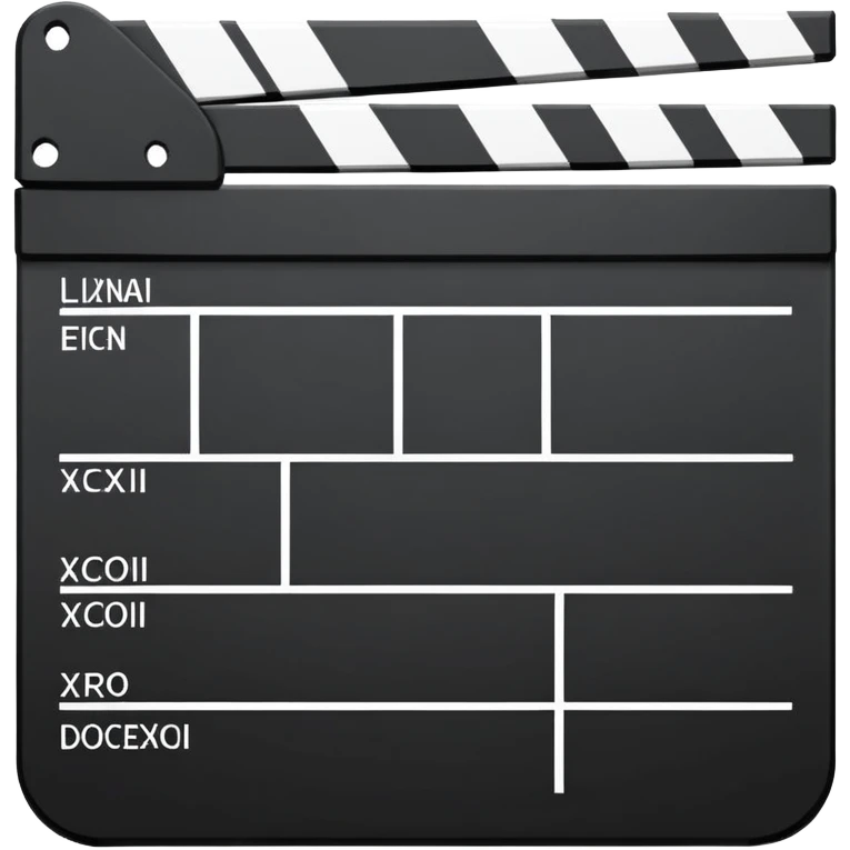 purest abstraction of film slate, two intersecting lines only, absolute minimal emoji