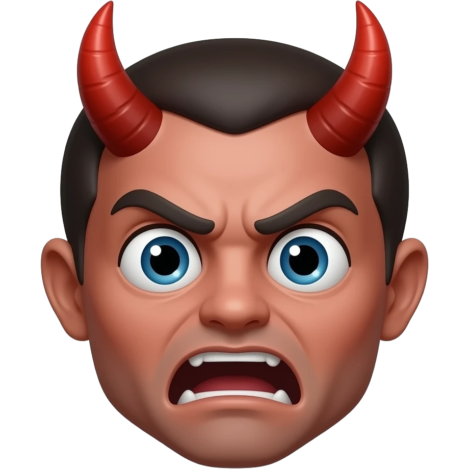 Emoji red face  demon shocked emoji