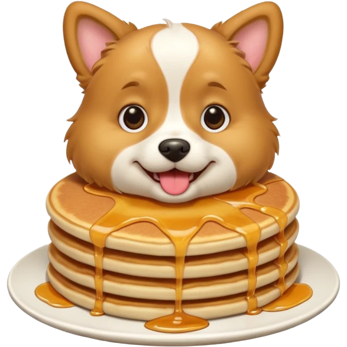 Dog eating pancakes emoji