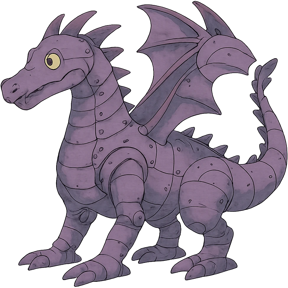 ghibli style purple robot dragon emoji