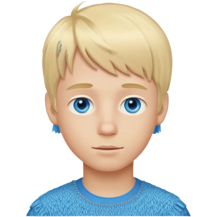 Make me a blond boy with blue eyes and a bit of a fringe emoji