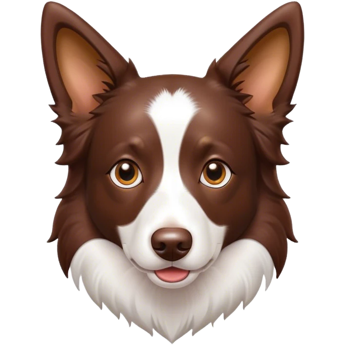 chocolate border collie with pointy  emoji