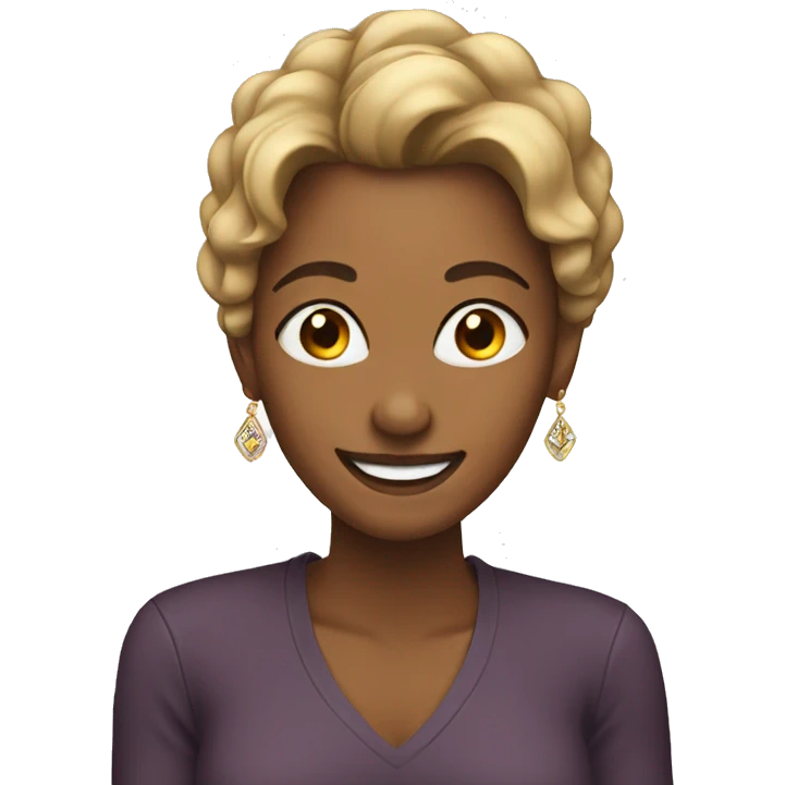 smiling woman with earrings emoji