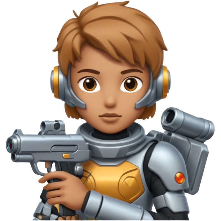 space warrior with gun emoji