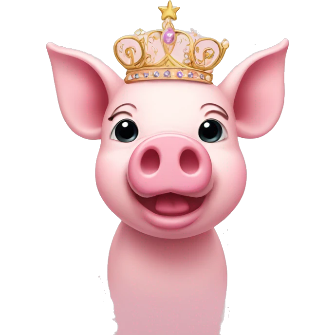 Pink pig with tiara emoji