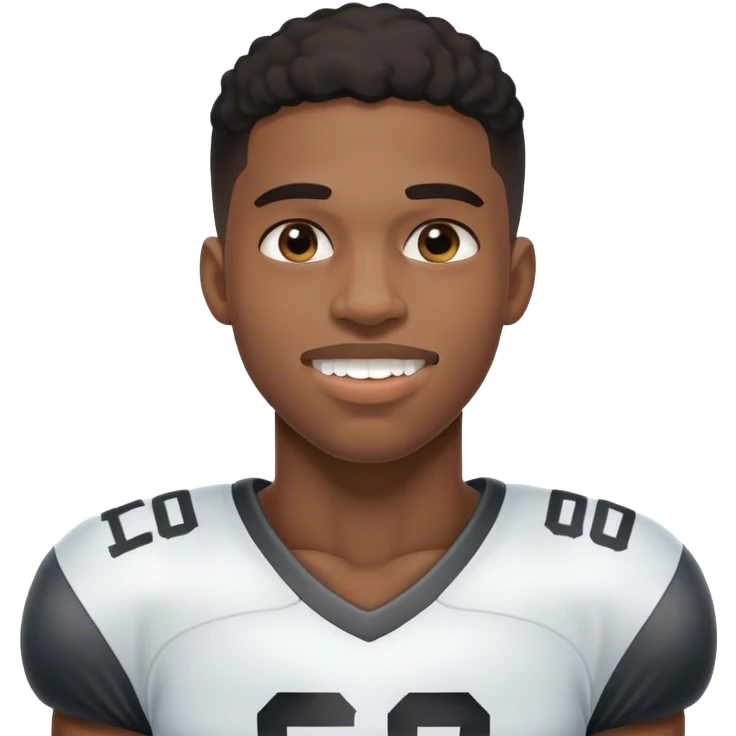 Black football player with braces emoji