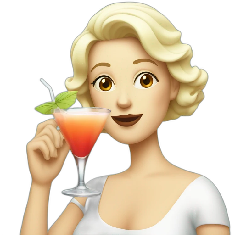 white lady drinking cocktail emoji
