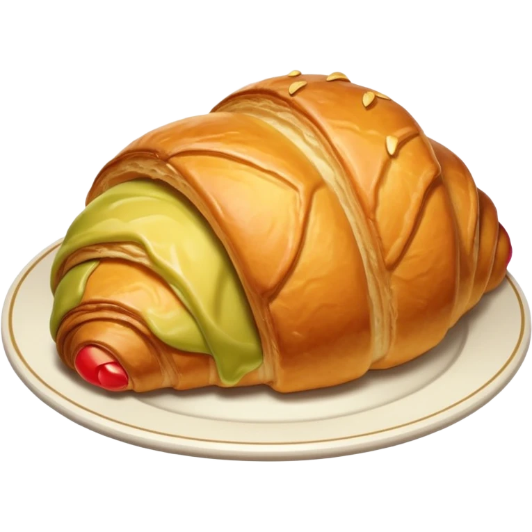 A croissant on a plate emoji