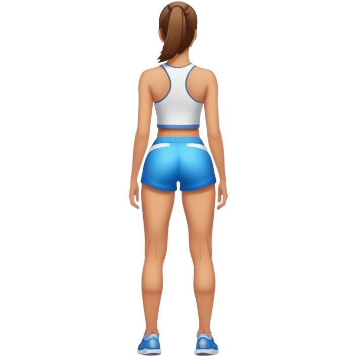 back view of full legs female with gym shorts emoji