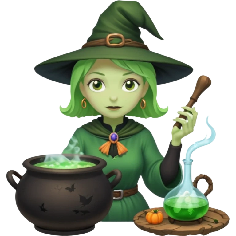 green witch cooking potion emoji