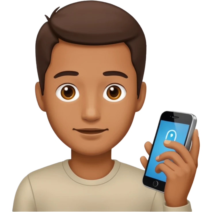 men holding with phone emoji