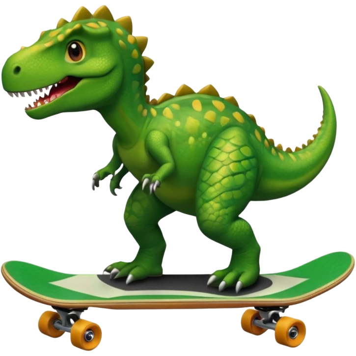 Dinosaur on a skateboard emoji