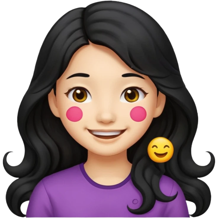 Asian girl with long wavy hair emoji emoji