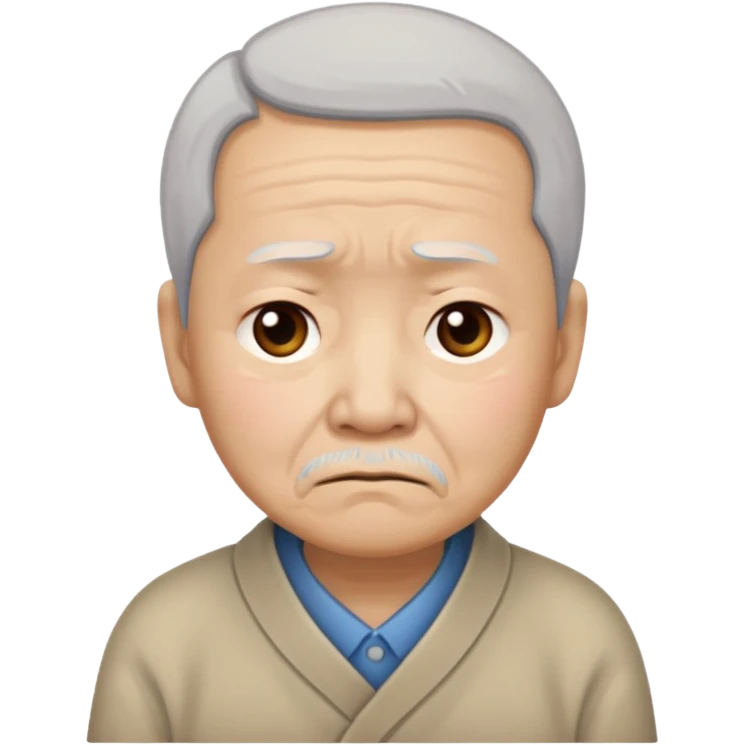 old chinese showing Sadness - feeling of sorrow or unhappiness emoji