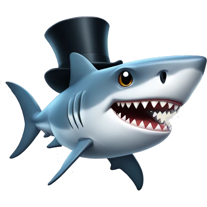 shark with tophat emoji
