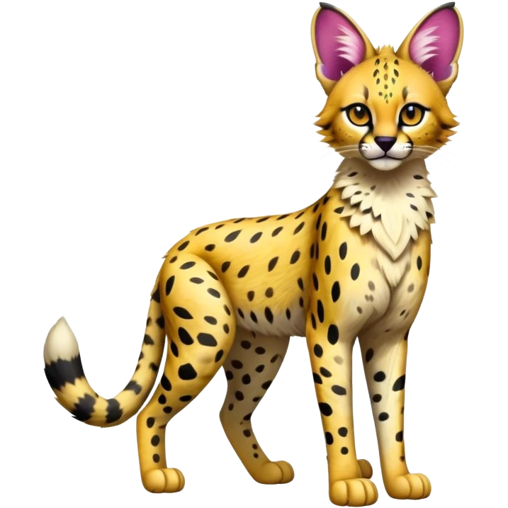 Epic Edgy Cute Colorful Serval-Vernid full body emoji