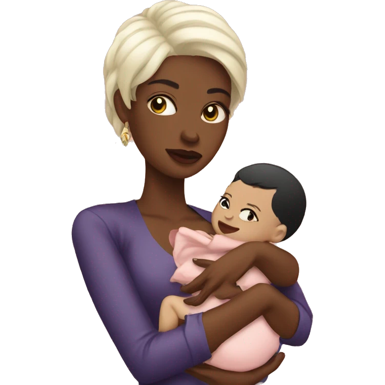 Slay queen holding a baby  emoji