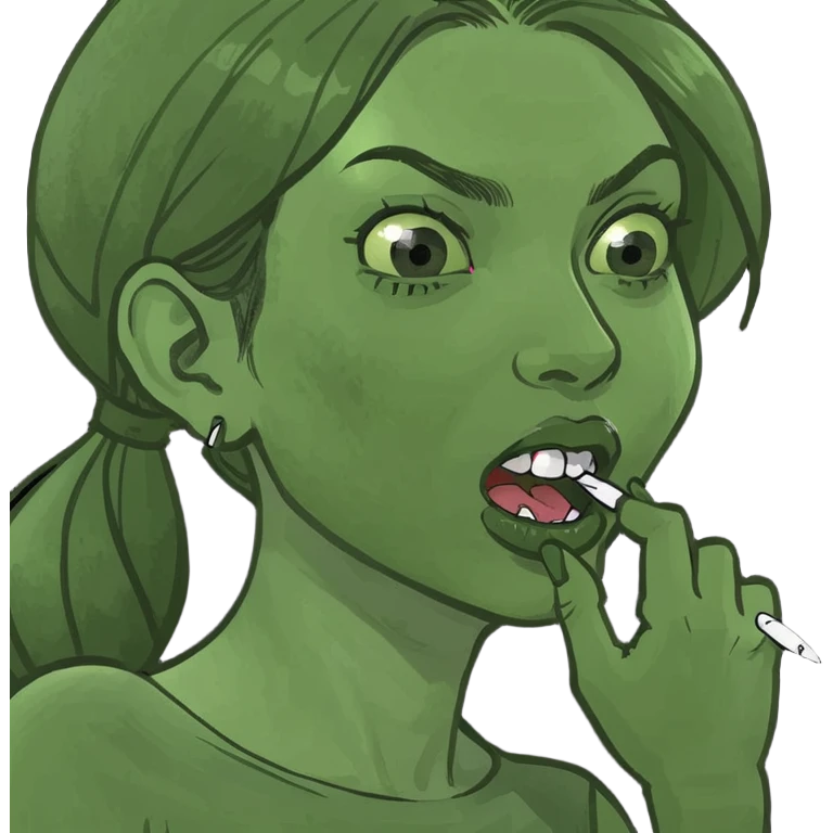 Girl biting nail emoji