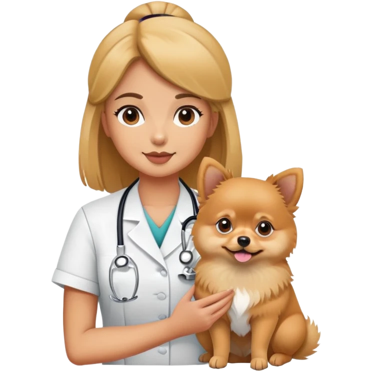 veterinary nurse with lulu pomeranian emoji