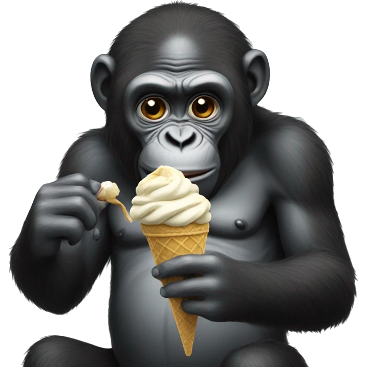 Ape eating ice cream emoji