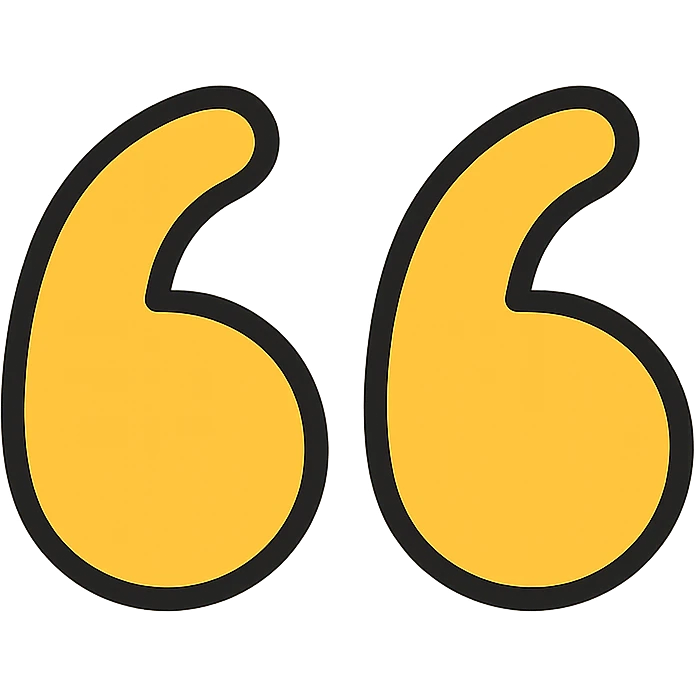 quotes icon in gold and black, classic style emoji