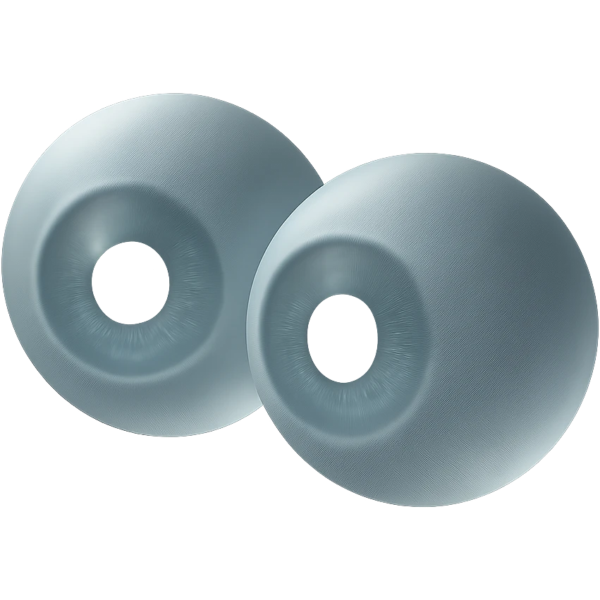 anatomically correct human eyes touching each other in matte glass style emoji