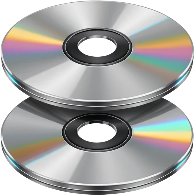 two metal computer disks emoji