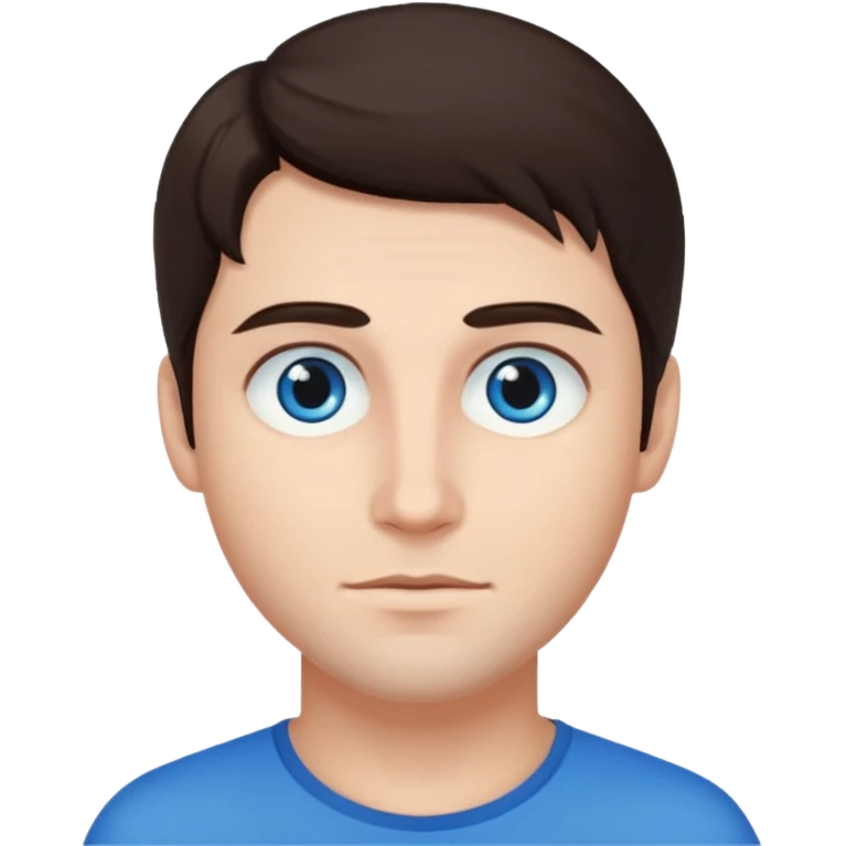 homme yeux bleu azur cheveux brun foncé emoji