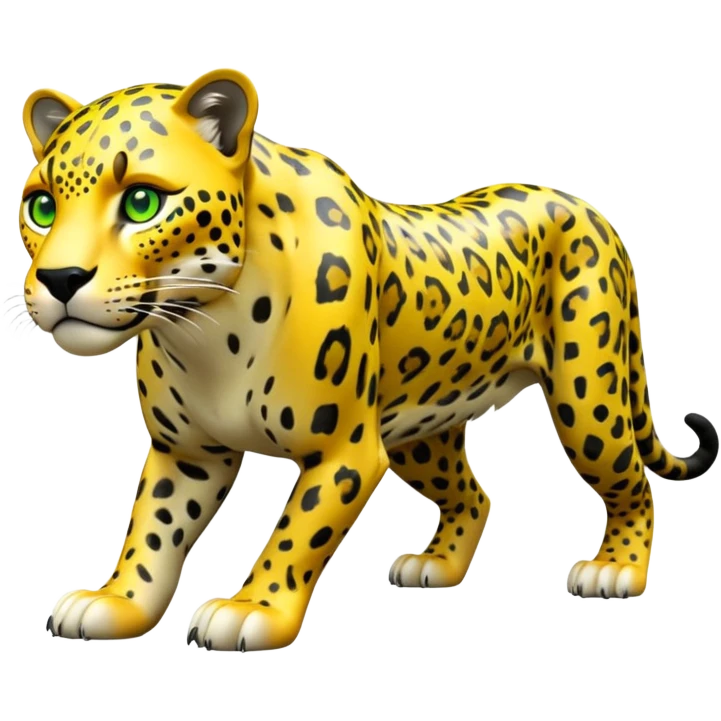 cinematic-jaguar-realistic-full-body-on all fours-emoji,-sleek-powerful-frame-poised-for-action,-yellow-fur-adorned-with-bold-black-rosettes,-head-tilted-dramatically,-piercing-green-eyes-locked-onto-its-prey,-simplified-yet-realistic-focused-features,-highly-detailed,-glowing-with-an-almost-sarcastic-glow emoji
