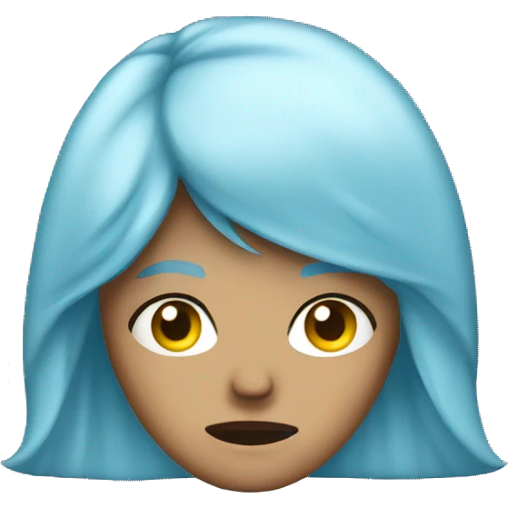Light blue haired woman dissapointed emoji