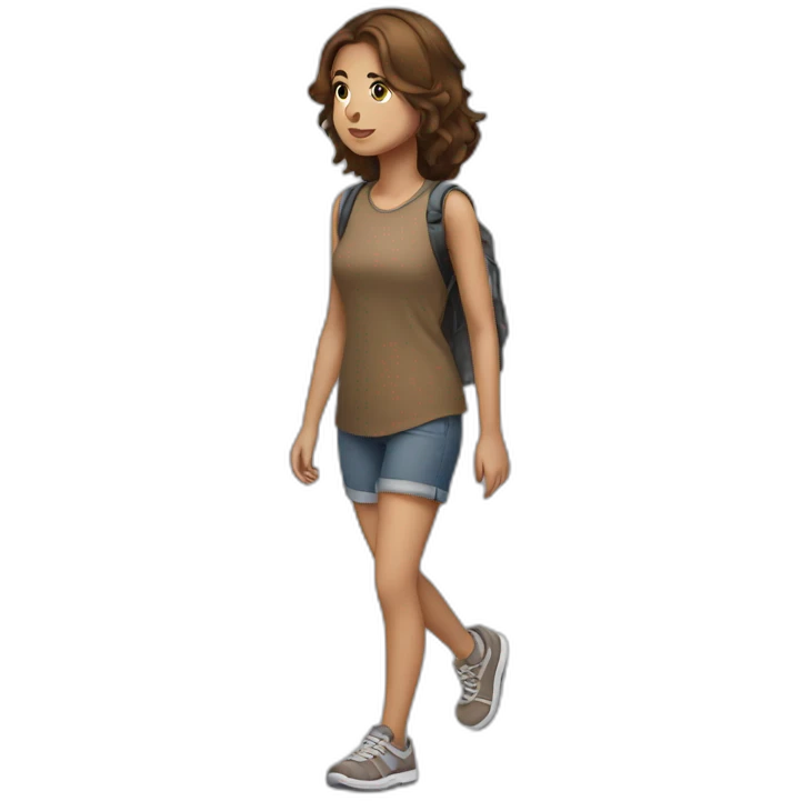 Brown haired girl walking emoji