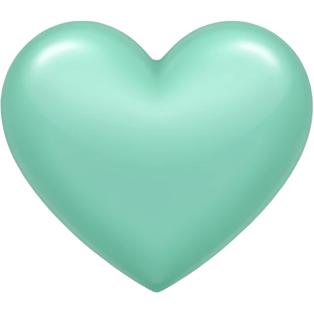 mint color heart with a shine emoji