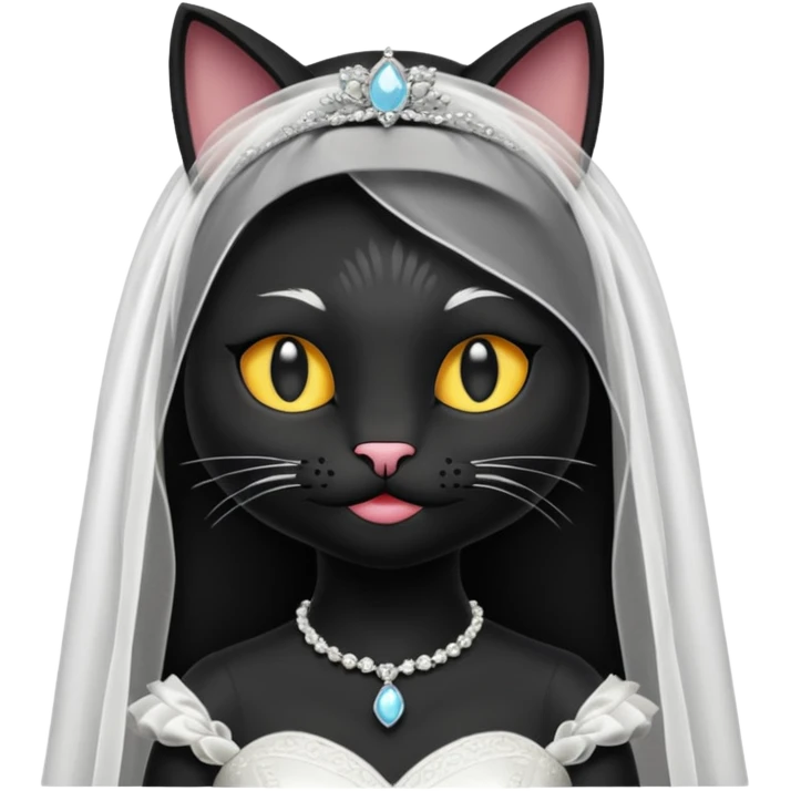 black cat bride emoji