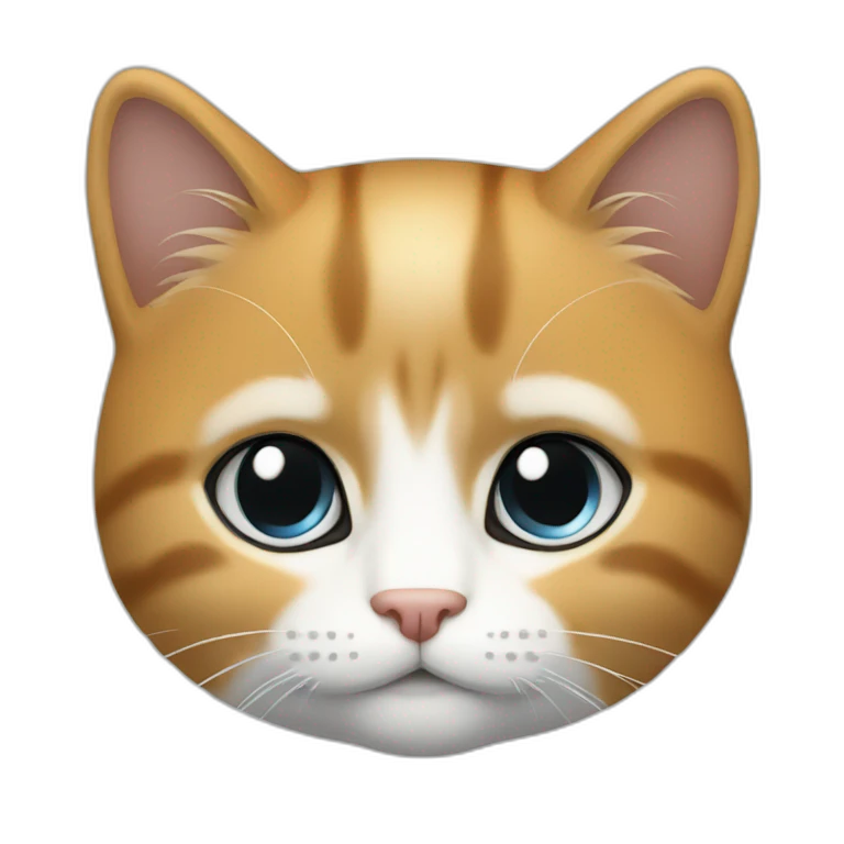 Chat blanc roux noir emoji