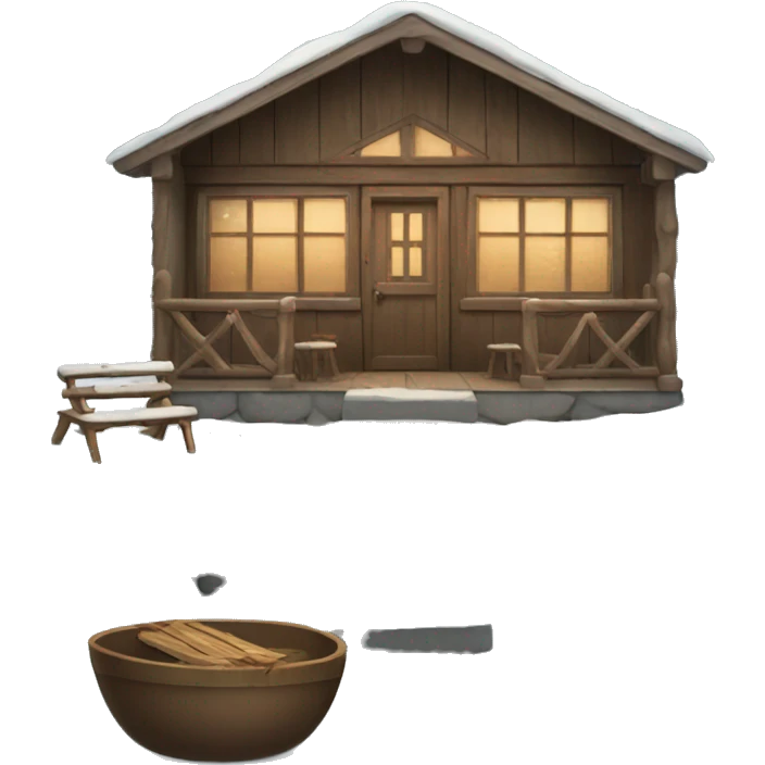 winter cabin emoji
