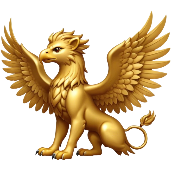 griffin with eagle head, lion body, and wings emoji