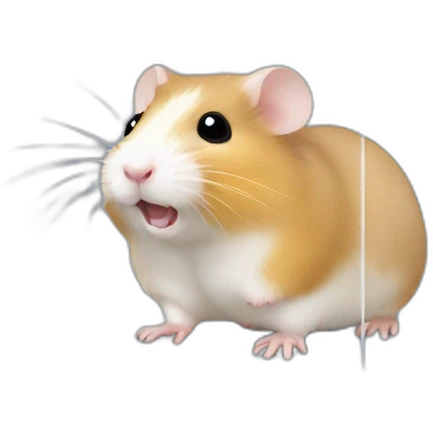Small Hamster in large clear plastic cage with clear plastic tunnels emoji