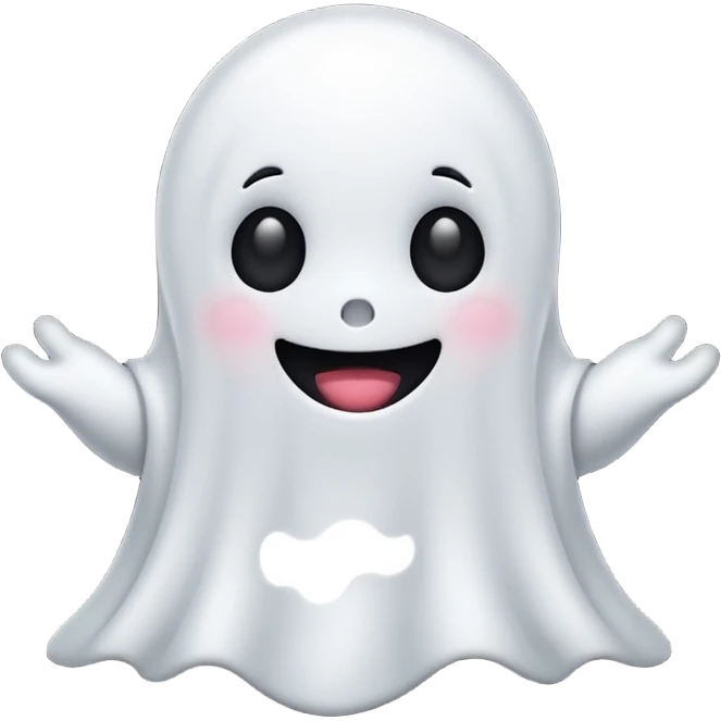 Cute kawaii ghost emoji