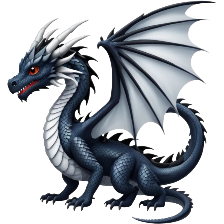 white and black wings dragon emoji