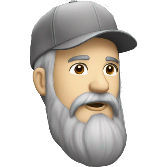 Headbanger long grey beard drivers cap emoji