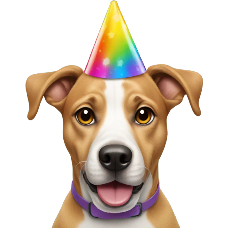 Dog wearing birthday hat  emoji
