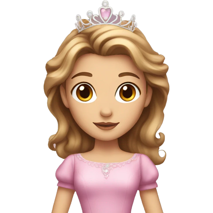 a princess with light brown hair and brown eyes emoji
