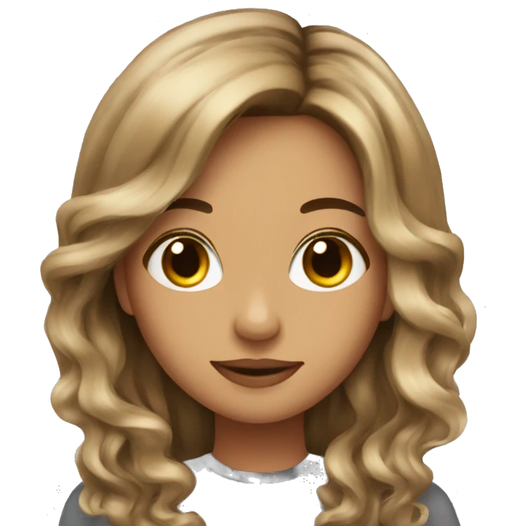 very pretty girl with long balayage hair emoji