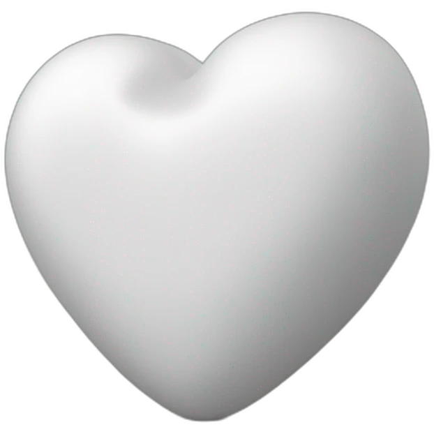 Corazón blanco tipo marca Apple con otro corazón negro en 3d emoji