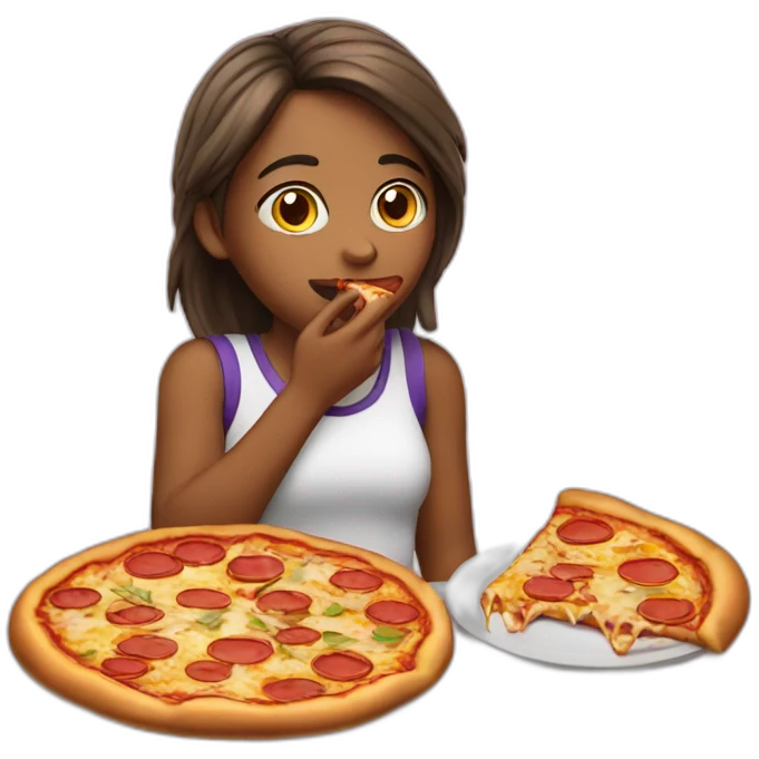 Pizza eating girl emoji