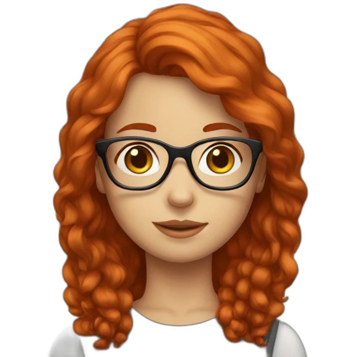 redhead girl with glasses emoji